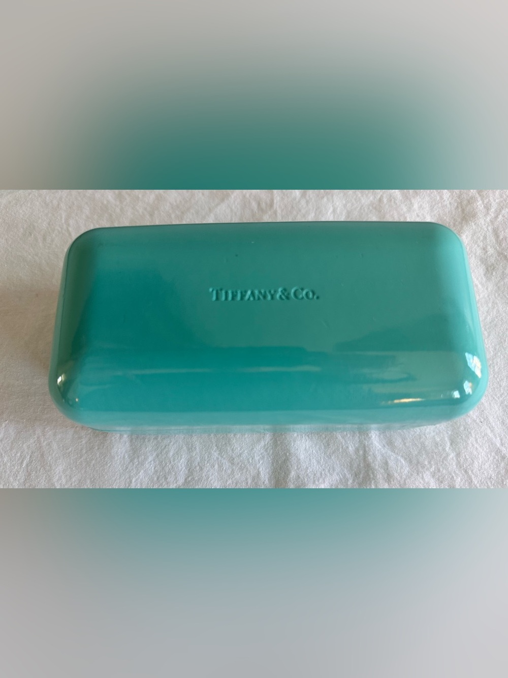 Tiffany & Co. Set of 2 Eyeglass cases glossy hard shell and soft side leather